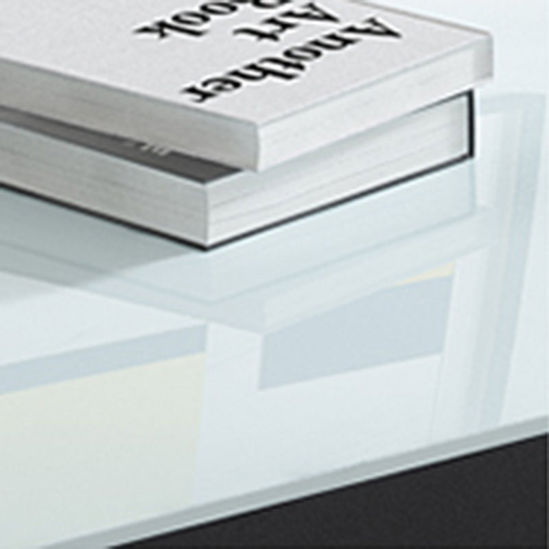 17.7" Tall Modern Trestle Base Glass Rectangular Coffee Table with Shelf Clearhalo 'Coffee & Accent Tables' 'Coffee Tables' 'coffee_tables' 'Furniture' 'furniture_coffee_tables' 'Living Room Furniture' 5058552