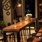 Industrial Brown and Black Bistro Bar Desk Solid Wood Trestle Bistro Bar Table Clearhalo 'Bar Furniture' 'Bar Tables' 'bar_tables' 'furn' 'furn_bar_tables' 'Furniture' 'furniture_bar_tables' 'Kitchen & Dining Furniture' 5061169