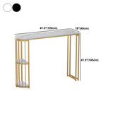 Contemporary Stone Storage Bistro Dining Table Double pedestal Indoor Patio Bar Table Clearhalo 'Bar Furniture' 'Bar Tables' 'bar_tables' 'furn' 'furn_bar_tables' 'Furniture' 'furniture_bar_tables' 'Kitchen & Dining Furniture' 5061206