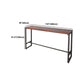 Industrial Trestle Wood Bar Wine Table Rectangle Bar Height Cocktail Table in Brown Clearhalo 'Bar Furniture' 'Bar Tables' 'bar_tables' 'furn' 'furn_bar_tables' 'Furniture' 'furniture_bar_tables' 'Kitchen & Dining Furniture' 5061230