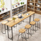 Modern Solid Wood Bistro Accent Dining Table Rectangle Bar Table in Natural 47.2"L x 15.7"W x 39.4"H Black Without Chairs Clearhalo 'Bar Furniture' 'Bar Tables' 'bar_tables' 'furn' 'furn_bar_tables' 'Furniture' 'furniture_bar_tables' 'Kitchen & Dining Furniture' 5061232