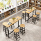 Modern Solid Wood Bistro Accent Dining Table Rectangle Bar Table in Natural Clearhalo 'Bar Furniture' 'Bar Tables' 'bar_tables' 'furn' 'furn_bar_tables' 'Furniture' 'furniture_bar_tables' 'Kitchen & Dining Furniture' 5061242