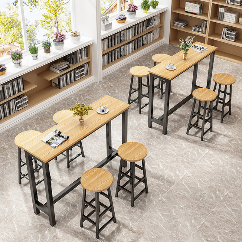 Modern Solid Wood Bistro Accent Dining Table Rectangle Bar Table in Natural Clearhalo 'Bar Furniture' 'Bar Tables' 'bar_tables' 'furn' 'furn_bar_tables' 'Furniture' 'furniture_bar_tables' 'Kitchen & Dining Furniture' 5061242