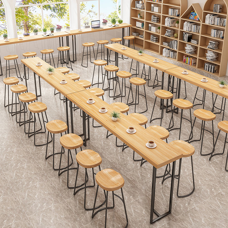 Modern Solid Wood Bistro Accent Dining Table Rectangle Bar Table in Natural Clearhalo 'Bar Furniture' 'Bar Tables' 'bar_tables' 'furn' 'furn_bar_tables' 'Furniture' 'furniture_bar_tables' 'Kitchen & Dining Furniture' 5061243