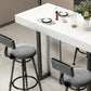 Marble Double pedestal Hall/Pub Table Contemporary Living Room Bistro Bar Height Table Clearhalo 'Bar Furniture' 'Bar Tables' 'bar_tables' 'furn' 'furn_bar_tables' 'Furniture' 'furniture_bar_tables' 'Kitchen & Dining Furniture' 5061255