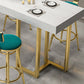 Marble Double pedestal Hall/Pub Table Contemporary Living Room Bistro Bar Height Table Clearhalo 'Bar Furniture' 'Bar Tables' 'bar_tables' 'furn' 'furn_bar_tables' 'Furniture' 'furniture_bar_tables' 'Kitchen & Dining Furniture' 5061257