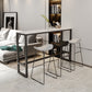Marble Indoor Counter-height Pub Table Rectangle Footrest Bar Dining Table 63"L x 15.7"W x 41.3"H White Without Chairs Clearhalo 'Bar Furniture' 'Bar Tables' 'bar_tables' 'furn' 'furn_bar_tables' 'Furniture' 'furniture_bar_tables' 'Kitchen & Dining Furniture' 5061268