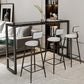 Marble Indoor Counter-height Pub Table Rectangle Footrest Bar Dining Table Black Without Chairs Clearhalo 'Bar Furniture' 'Bar Tables' 'bar_tables' 'furn' 'furn_bar_tables' 'Furniture' 'furniture_bar_tables' 'Kitchen & Dining Furniture' 5061277