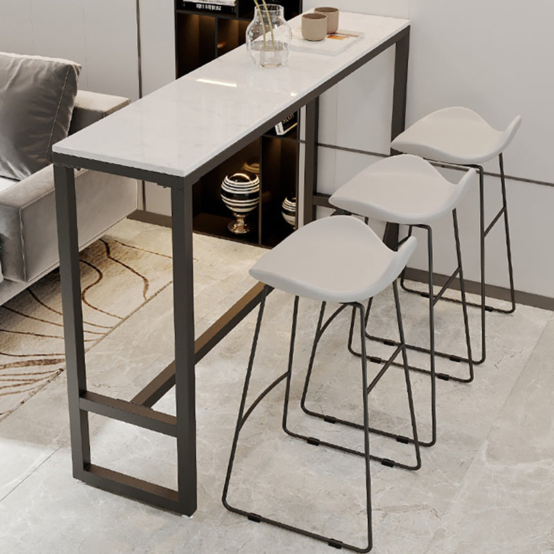 Marble Indoor Counter-height Pub Table Rectangle Footrest Bar Dining Table Clearhalo 'Bar Furniture' 'Bar Tables' 'bar_tables' 'furn' 'furn_bar_tables' 'Furniture' 'furniture_bar_tables' 'Kitchen & Dining Furniture' 5061278