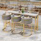 Rectangle Coffee Shop Patio Bar Table Footrest White and Gold Marble Counter Table Clearhalo 'Bar Furniture' 'Bar Tables' 'bar_tables' 'furn' 'furn_bar_tables' 'Furniture' 'furniture_bar_tables' 'Kitchen & Dining Furniture' 5061297