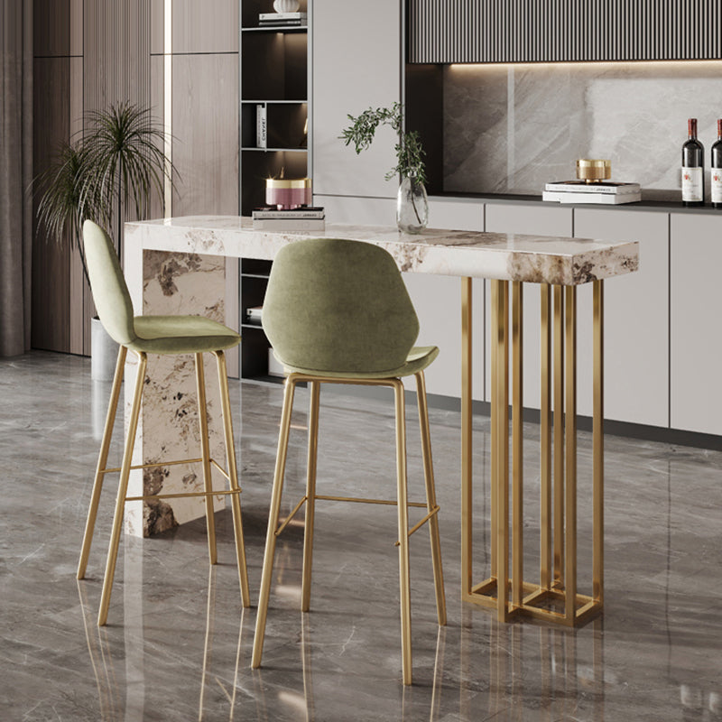 Indoor Double Pedestal Bar Height Table Contemporary Stone Rectangle Pub Table Clearhalo 'Bar Furniture' 'Bar Tables' 'bar_tables' 'furn' 'furn_bar_tables' 'Furniture' 'furniture_bar_tables' 'Kitchen & Dining Furniture' 5061317