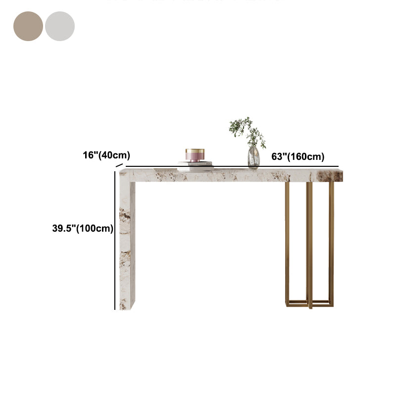 Indoor Double Pedestal Bar Height Table Contemporary Stone Rectangle Pub Table Clearhalo 'Bar Furniture' 'Bar Tables' 'bar_tables' 'furn' 'furn_bar_tables' 'Furniture' 'furniture_bar_tables' 'Kitchen & Dining Furniture' 5061321
