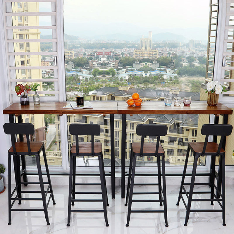 Rectangle Balcony Pub Height Dining Table Industrial Solid Wood Bistro Table Clearhalo 'Bar Furniture' 'Bar Tables' 'bar_tables' 'furn' 'furn_bar_tables' 'Furniture' 'furniture_bar_tables' 'Kitchen & Dining Furniture' 5061323