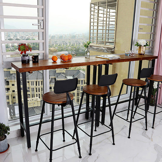 Rectangle Balcony Pub Height Dining Table Industrial Solid Wood Bistro Table Clearhalo 'Bar Furniture' 'Bar Tables' 'bar_tables' 'furn' 'furn_bar_tables' 'Furniture' 'furniture_bar_tables' 'Kitchen & Dining Furniture' 5061324