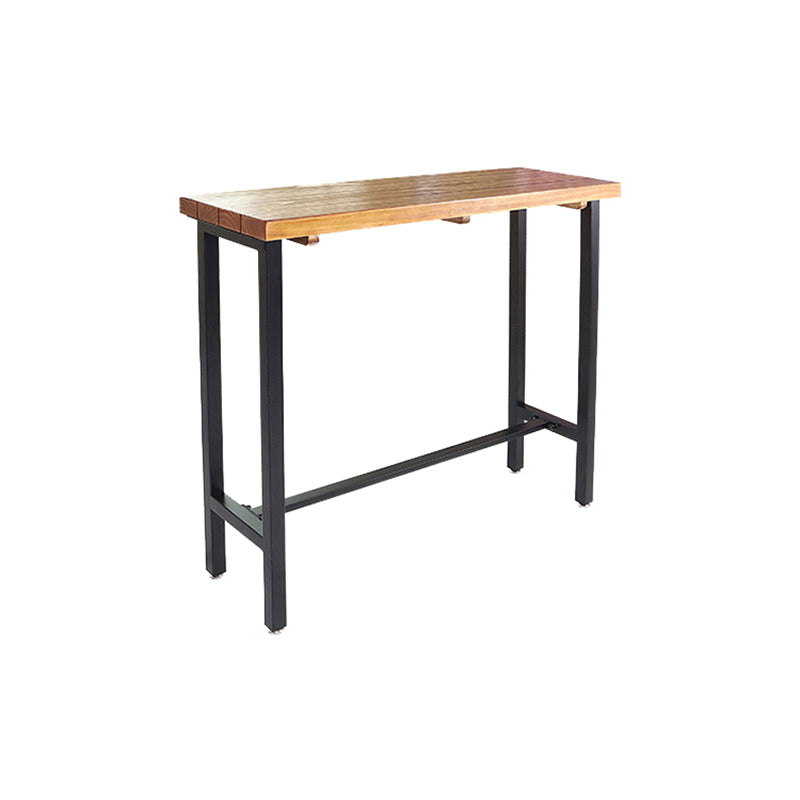 Rectangle Balcony Pub Height Dining Table Industrial Solid Wood Bistro Table Without Chairs Clearhalo 'Bar Furniture' 'Bar Tables' 'bar_tables' 'furn' 'furn_bar_tables' 'Furniture' 'furniture_bar_tables' 'Kitchen & Dining Furniture' 5061327