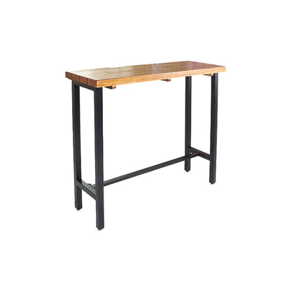 Rectangle Balcony Pub Height Dining Table Industrial Solid Wood Bistro Table Without Chairs Clearhalo 'Bar Furniture' 'Bar Tables' 'bar_tables' 'furn' 'furn_bar_tables' 'Furniture' 'furniture_bar_tables' 'Kitchen & Dining Furniture' 5061327
