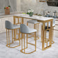 Living Room Counter Wine Table Rectangle Marble White Bar Height Pub Table 78.7"L x 15.7"W x 41.3"H Without Chairs Clearhalo 'Bar Furniture' 'Bar Tables' 'bar_tables' 'furn' 'furn_bar_tables' 'Furniture' 'furniture_bar_tables' 'Kitchen & Dining Furniture' 5061334