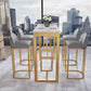 Living Room Counter Wine Table Rectangle Marble White Bar Height Pub Table 63"L x 15.7"W x 41.3"H Without Chairs Clearhalo 'Bar Furniture' 'Bar Tables' 'bar_tables' 'furn' 'furn_bar_tables' 'Furniture' 'furniture_bar_tables' 'Kitchen & Dining Furniture' 5061337