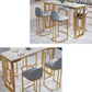 Living Room Counter Wine Table Rectangle Marble White Bar Height Pub Table Clearhalo 'Bar Furniture' 'Bar Tables' 'bar_tables' 'furn' 'furn_bar_tables' 'Furniture' 'furniture_bar_tables' 'Kitchen & Dining Furniture' 5061339