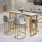Living Room Counter Wine Table Rectangle Marble White Bar Height Pub Table Clearhalo 'Bar Furniture' 'Bar Tables' 'bar_tables' 'furn' 'furn_bar_tables' 'Furniture' 'furniture_bar_tables' 'Kitchen & Dining Furniture' 5061340