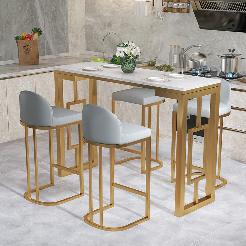 Living Room Counter Wine Table Rectangle Marble White Bar Height Pub Table Clearhalo 'Bar Furniture' 'Bar Tables' 'bar_tables' 'furn' 'furn_bar_tables' 'Furniture' 'furniture_bar_tables' 'Kitchen & Dining Furniture' 5061340