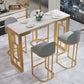 Living Room Counter Wine Table Rectangle Marble White Bar Height Pub Table Clearhalo 'Bar Furniture' 'Bar Tables' 'bar_tables' 'furn' 'furn_bar_tables' 'Furniture' 'furniture_bar_tables' 'Kitchen & Dining Furniture' 5061341