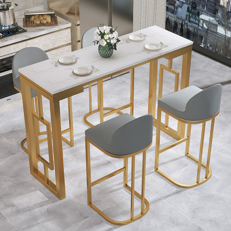 Living Room Counter Wine Table Rectangle Marble White Bar Height Pub Table Clearhalo 'Bar Furniture' 'Bar Tables' 'bar_tables' 'furn' 'furn_bar_tables' 'Furniture' 'furniture_bar_tables' 'Kitchen & Dining Furniture' 5061341