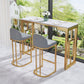 Living Room Counter Wine Table Rectangle Marble White Bar Height Pub Table Clearhalo 'Bar Furniture' 'Bar Tables' 'bar_tables' 'furn' 'furn_bar_tables' 'Furniture' 'furniture_bar_tables' 'Kitchen & Dining Furniture' 5061343