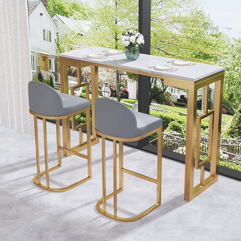 Living Room Counter Wine Table Rectangle Marble White Bar Height Pub Table Clearhalo 'Bar Furniture' 'Bar Tables' 'bar_tables' 'furn' 'furn_bar_tables' 'Furniture' 'furniture_bar_tables' 'Kitchen & Dining Furniture' 5061343