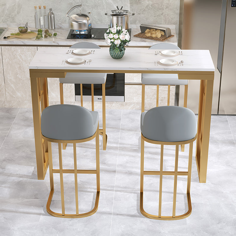 Living Room Counter Wine Table Rectangle Marble White Bar Height Pub Table Clearhalo 'Bar Furniture' 'Bar Tables' 'bar_tables' 'furn' 'furn_bar_tables' 'Furniture' 'furniture_bar_tables' 'Kitchen & Dining Furniture' 5061344