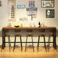Industrial Natural Bistro Bar Desk Indoor Footrest Trestle Bistro Bar Table Clearhalo 'Bar Furniture' 'Bar Tables' 'bar_tables' 'furn' 'furn_bar_tables' 'Furniture' 'furniture_bar_tables' 'Kitchen & Dining Furniture' 5061381