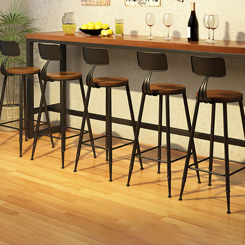 Industrial Natural Bistro Bar Desk Indoor Footrest Trestle Bistro Bar Table Clearhalo 'Bar Furniture' 'Bar Tables' 'bar_tables' 'furn' 'furn_bar_tables' 'Furniture' 'furniture_bar_tables' 'Kitchen & Dining Furniture' 5061382