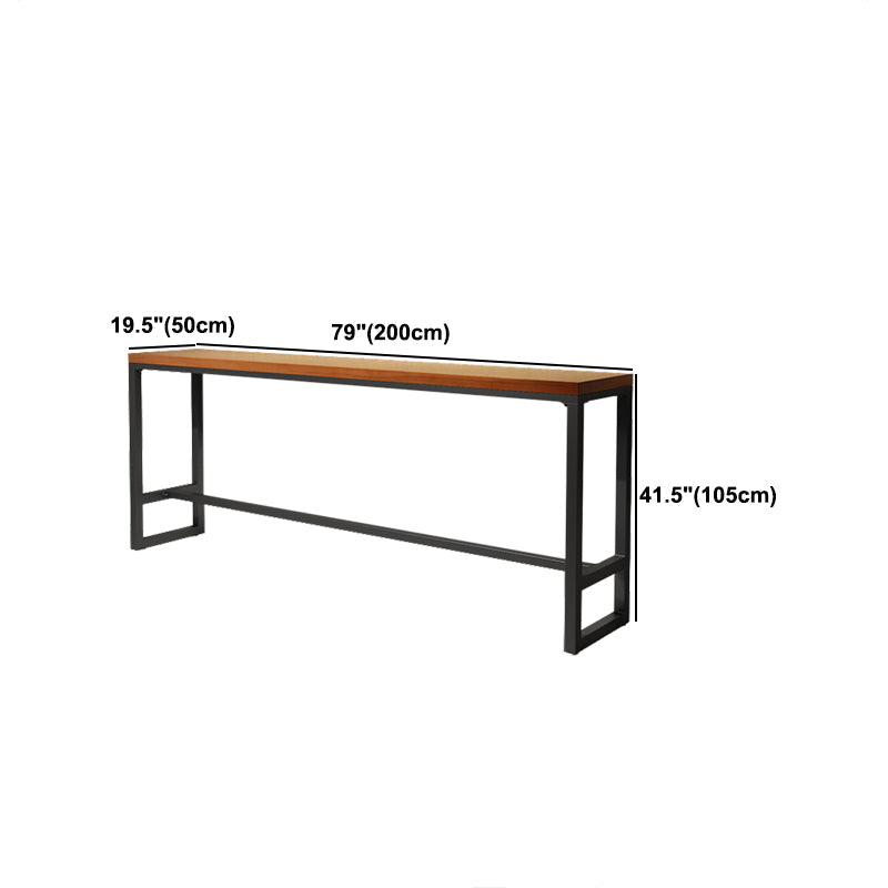 Industrial Natural Bistro Bar Desk Indoor Footrest Trestle Bistro Bar Table Clearhalo 'Bar Furniture' 'Bar Tables' 'bar_tables' 'furn' 'furn_bar_tables' 'Furniture' 'furniture_bar_tables' 'Kitchen & Dining Furniture' 5061398