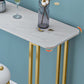 Stone Contemporary Sled Cocktail Bar Table Gold and White Rectangle Counter Table Clearhalo 'Bar Furniture' 'Bar Tables' 'bar_tables' 'furn' 'furn_bar_tables' 'Furniture' 'furniture_bar_tables' 'Kitchen & Dining Furniture' 5061411