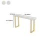 Stone Contemporary Sled Cocktail Bar Table Gold and White Rectangle Counter Table Clearhalo 'Bar Furniture' 'Bar Tables' 'bar_tables' 'furn' 'furn_bar_tables' 'Furniture' 'furniture_bar_tables' 'Kitchen & Dining Furniture' 5061416