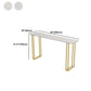 Stone Contemporary Sled Cocktail Bar Table Gold and White Rectangle Counter Table Clearhalo 'Bar Furniture' 'Bar Tables' 'bar_tables' 'furn' 'furn_bar_tables' 'Furniture' 'furniture_bar_tables' 'Kitchen & Dining Furniture' 5061418