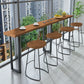 Modern Wood and Metal Bistro Accent Dining Table Sled Indoor Patio Bar Table 118.1"L x 23.6"W x 41.3"H Without Chairs Clearhalo 'Bar Furniture' 'Bar Tables' 'bar_tables' 'furn' 'furn_bar_tables' 'Furniture' 'furniture_bar_tables' 'Kitchen & Dining Furniture' 5061419