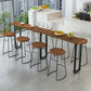 Modern Wood and Metal Bistro Accent Dining Table Sled Indoor Patio Bar Table 98.4"L x 23.6"W x 41.3"H Without Chairs Clearhalo 'Bar Furniture' 'Bar Tables' 'bar_tables' 'furn' 'furn_bar_tables' 'Furniture' 'furniture_bar_tables' 'Kitchen & Dining Furniture' 5061421