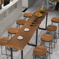 Modern Wood and Metal Bistro Accent Dining Table Sled Indoor Patio Bar Table Clearhalo 'Bar Furniture' 'Bar Tables' 'bar_tables' 'furn' 'furn_bar_tables' 'Furniture' 'furniture_bar_tables' 'Kitchen & Dining Furniture' 5061426