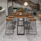 Modern Wood and Metal Bistro Accent Dining Table Sled Indoor Patio Bar Table Clearhalo 'Bar Furniture' 'Bar Tables' 'bar_tables' 'furn' 'furn_bar_tables' 'Furniture' 'furniture_bar_tables' 'Kitchen & Dining Furniture' 5061429