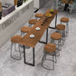 Modern Wood and Metal Bistro Accent Dining Table Sled Indoor Patio Bar Table Clearhalo 'Bar Furniture' 'Bar Tables' 'bar_tables' 'furn' 'furn_bar_tables' 'Furniture' 'furniture_bar_tables' 'Kitchen & Dining Furniture' 5061430
