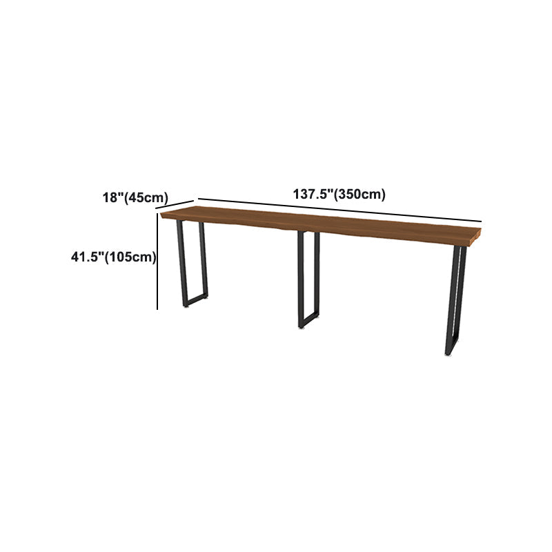 Modern Wood and Metal Bistro Accent Dining Table Sled Indoor Patio Bar Table Clearhalo 'Bar Furniture' 'Bar Tables' 'bar_tables' 'furn' 'furn_bar_tables' 'Furniture' 'furniture_bar_tables' 'Kitchen & Dining Furniture' 5061433