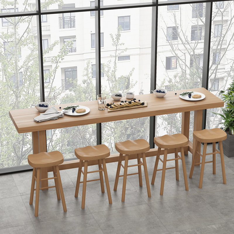 Dining Room Pine Wood Counter Table 42-inch Height Contemporary Bar Table 78.7"L x 17.7"W x 41.3"H Without Chairs Clearhalo 'Bar Furniture' 'Bar Tables' 'bar_tables' 'furn' 'furn_bar_tables' 'Furniture' 'furniture_bar_tables' 'Kitchen & Dining Furniture' 5061437