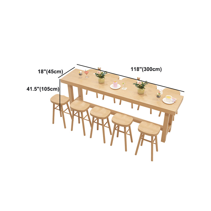 Dining Room Pine Wood Counter Table 42-inch Height Contemporary Bar Table Clearhalo 'Bar Furniture' 'Bar Tables' 'bar_tables' 'furn' 'furn_bar_tables' 'Furniture' 'furniture_bar_tables' 'Kitchen & Dining Furniture' 5061446