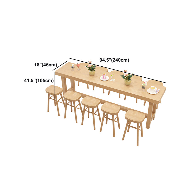 Dining Room Pine Wood Counter Table 42-inch Height Contemporary Bar Table Clearhalo 'Bar Furniture' 'Bar Tables' 'bar_tables' 'furn' 'furn_bar_tables' 'Furniture' 'furniture_bar_tables' 'Kitchen & Dining Furniture' 5061448