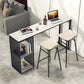 Living Room Modern Bar Table 42-inch Height Stone Top Bistro Table 63"L x 15.7"W x 41.3"H White Storage Included Clearhalo 'Bar Furniture' 'Bar Tables' 'bar_tables' 'furn' 'furn_bar_tables' 'Furniture' 'furniture_bar_tables' 'Kitchen & Dining Furniture' 5061456