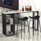 Living Room Modern Bar Table 42-inch Height Stone Top Bistro Table 70.9"L x 15.7"W x 41.3"H White Storage Included Clearhalo 'Bar Furniture' 'Bar Tables' 'bar_tables' 'furn' 'furn_bar_tables' 'Furniture' 'furniture_bar_tables' 'Kitchen & Dining Furniture' 5061458