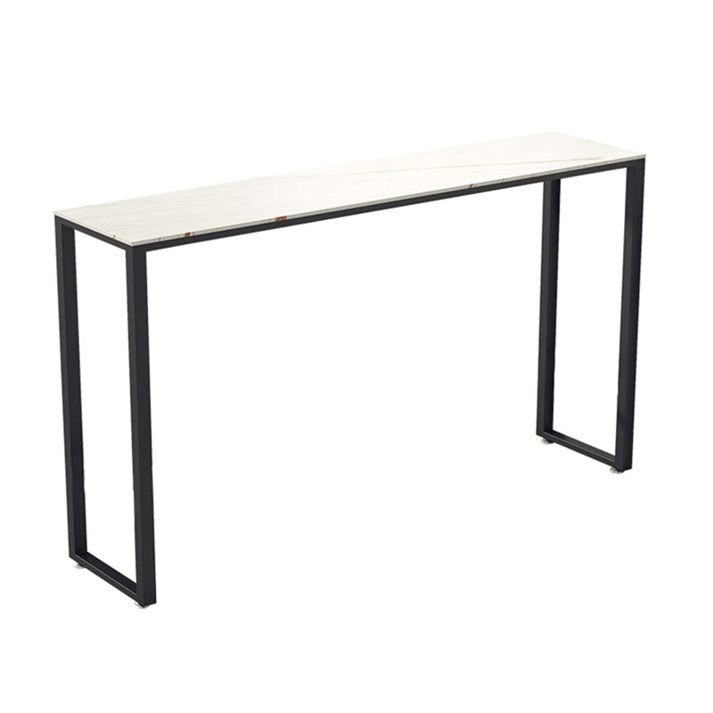 Living Room Modern Bar Table 42-inch Height Stone Top Bistro Table White Storage Not Included Clearhalo 'Bar Furniture' 'Bar Tables' 'bar_tables' 'furn' 'furn_bar_tables' 'Furniture' 'furniture_bar_tables' 'Kitchen & Dining Furniture' 5061462
