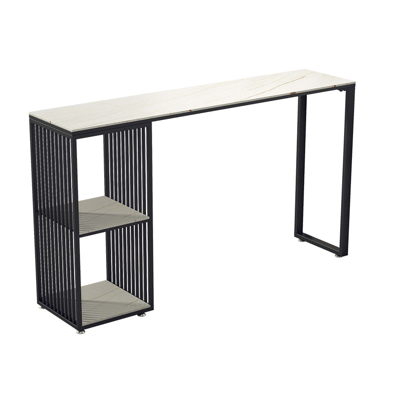 Living Room Modern Bar Table 42-inch Height Stone Top Bistro Table White Storage Included Clearhalo 'Bar Furniture' 'Bar Tables' 'bar_tables' 'furn' 'furn_bar_tables' 'Furniture' 'furniture_bar_tables' 'Kitchen & Dining Furniture' 5061464