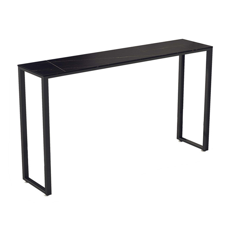 Living Room Modern Bar Table 42-inch Height Stone Top Bistro Table Black Storage Not Included Clearhalo 'Bar Furniture' 'Bar Tables' 'bar_tables' 'furn' 'furn_bar_tables' 'Furniture' 'furniture_bar_tables' 'Kitchen & Dining Furniture' 5061465